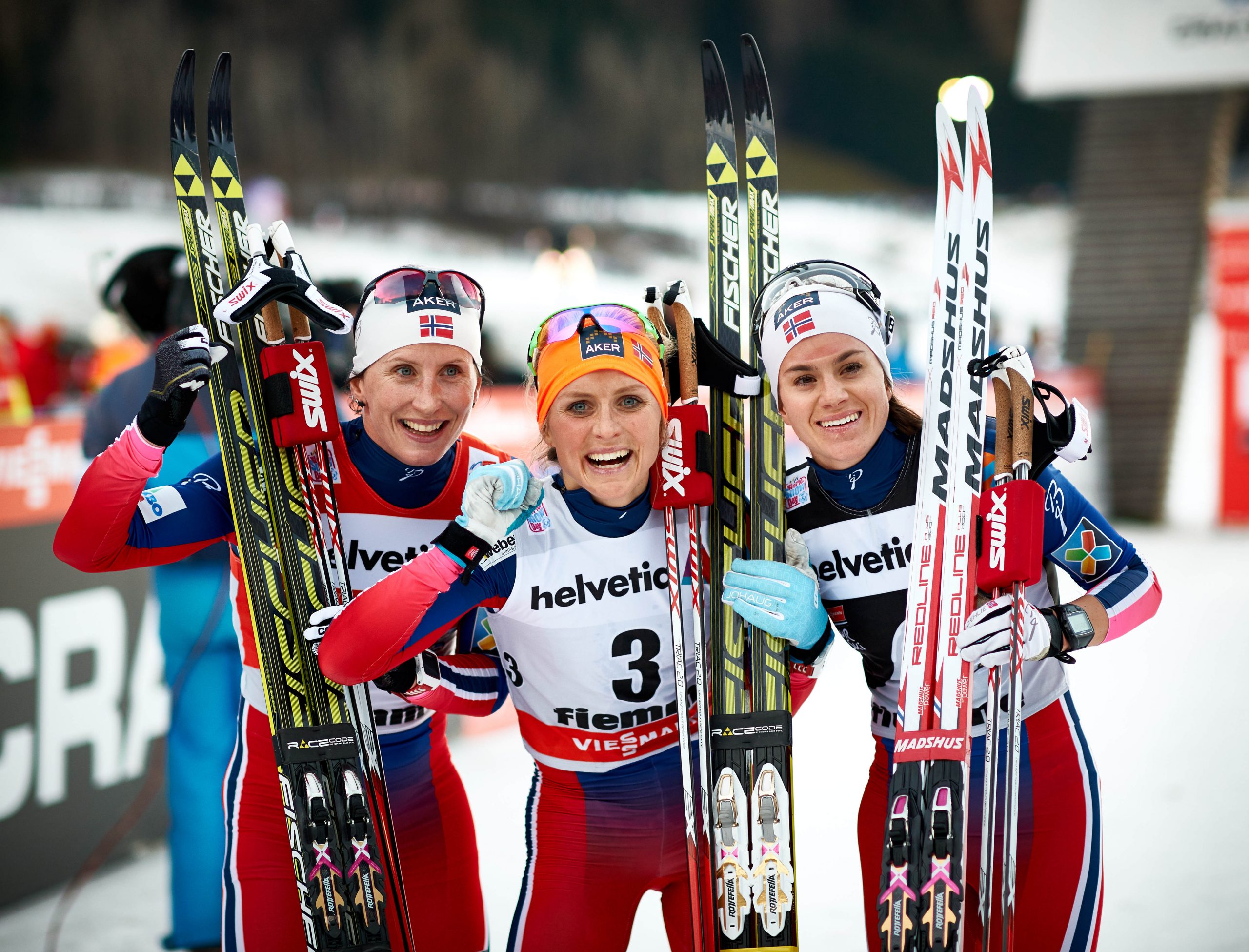 Le vincitrici della tappa odierna del Tour de Ski 2015.