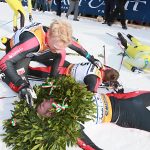 L’arrivo della categoria maschile, alla 42a Marcialonga.