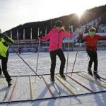 A Ramsau am Dachstein, i bambini imparano a sciare nel Kinderlanglaufpark.
