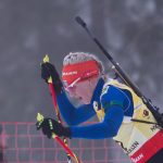 La finlandese Kaisa Makarainen, vincitrice della prova individuale di Biathlon ad Oslo (NOR).
