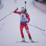 Una trionfante Oberhofer nella staffetta di Biathlon ad Oslo (NOR). (Photo: NordicFocus)