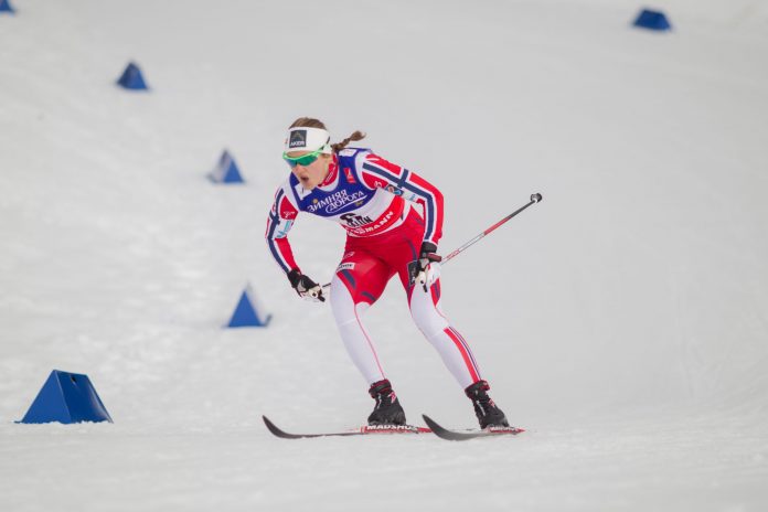 L'atleta norvegese Oestberg, protagonisa della Team Sprint di Falun. (Photo:NordicFocus)