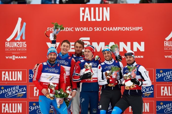 Podio maschile della Team Sprint di Falun. (Photo:NordicFocus)