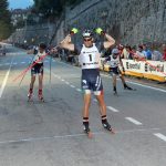 l’arrivo dello sprint maschile con Federico Pellegrino